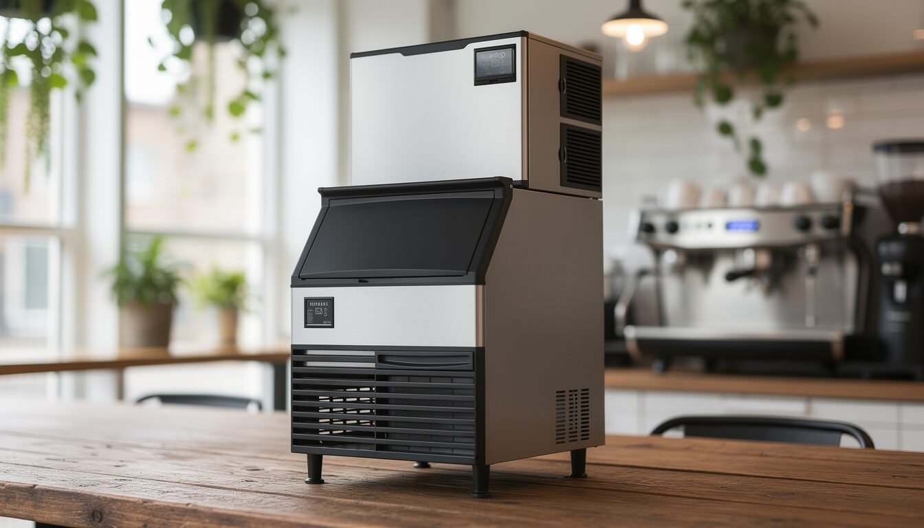 IceWorks Pro ICW-150 commercial ice machine installed in a UAE restaurant kitchen
