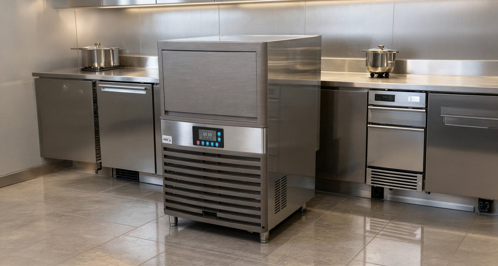 Koller CV55 commercial cube ice machine - side view