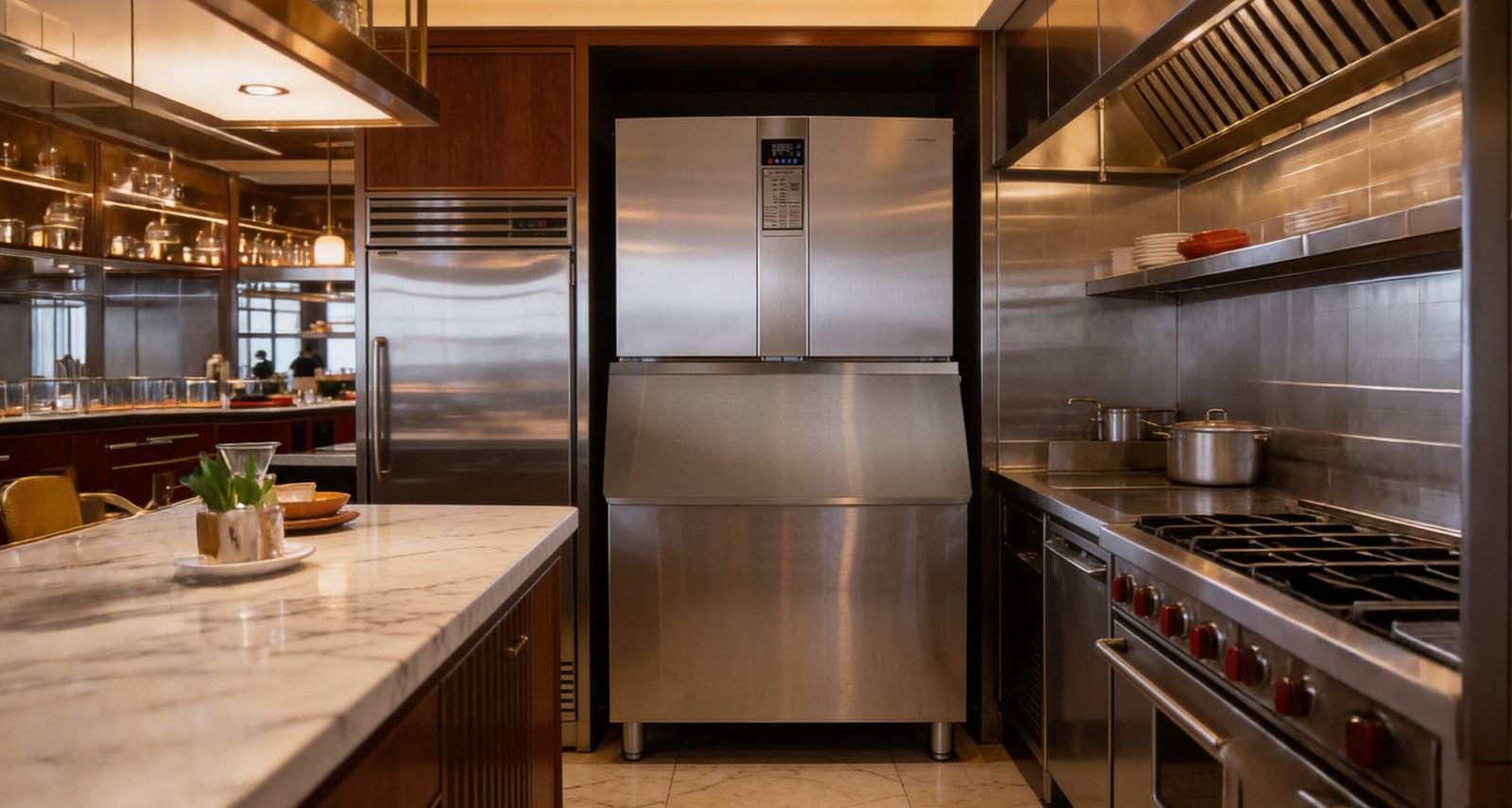 Koller CV600 flagship cube ice machine - side view
