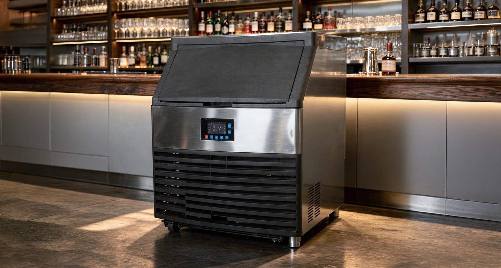 Koller CV95 cube ice machine - side view