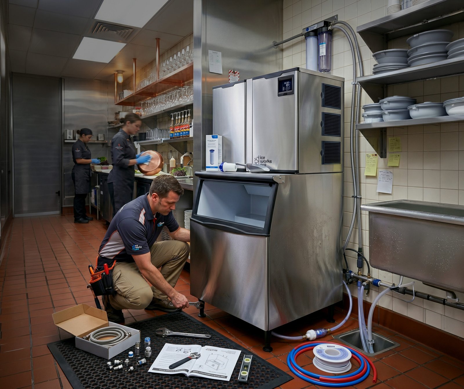 Iceworks ice machine delivered and installed at a hotel in Dubai, UAE